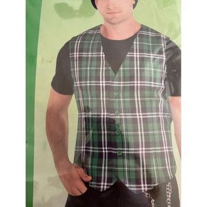 Green plaid vest waist coat